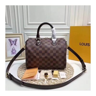 Replica Louis Vuitton Damier Ebene Canvas Speedy Bandouliere 25 N41368